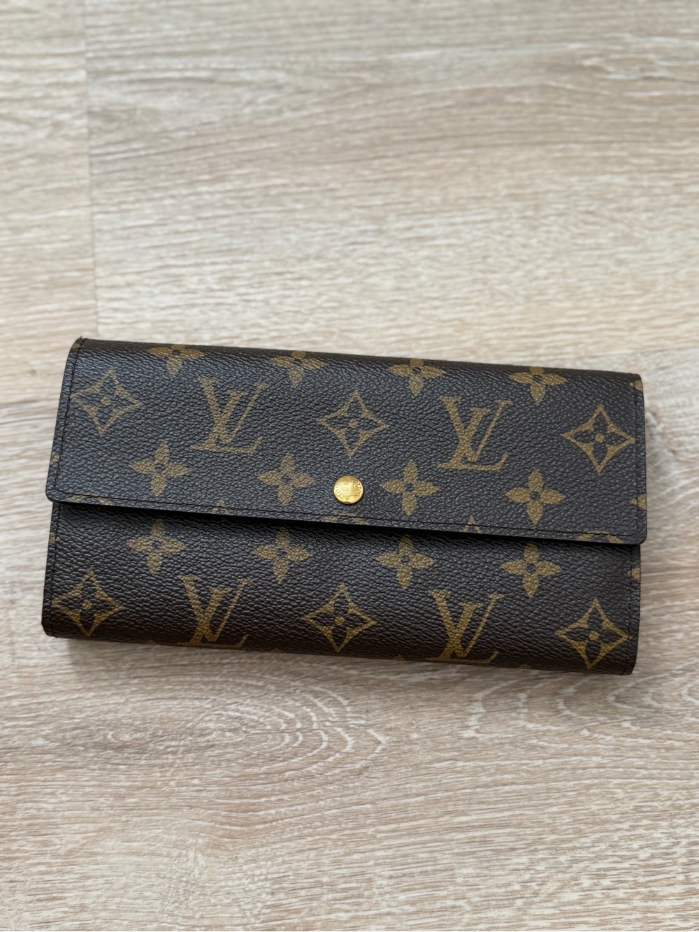 Louis Vuitton Monogram Canvas Long Wallet - Brown and Gold